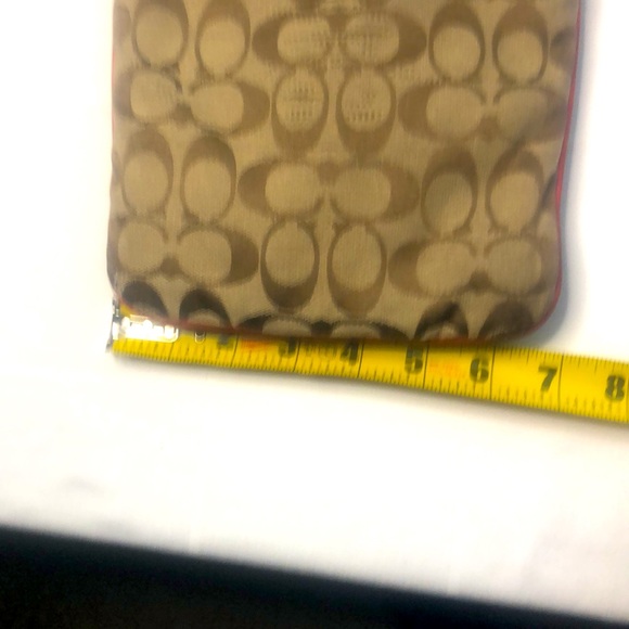 Coach Legacy Signature Swingpack messenger bag adjustable strap brown & Red - Picture 5 of 15